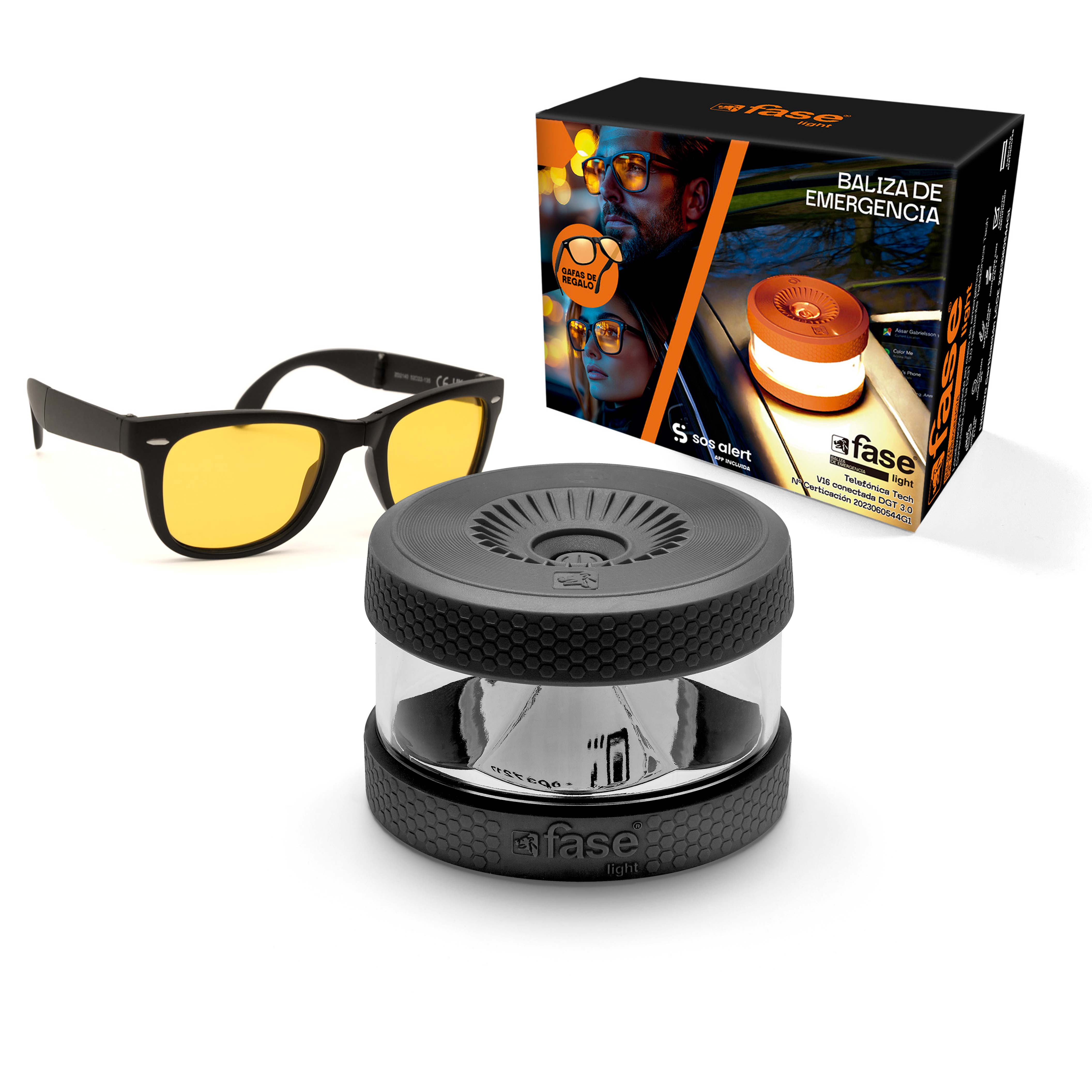 Baliza FASELIGHT V16 IoT Conectada con Gafas de Conducción
