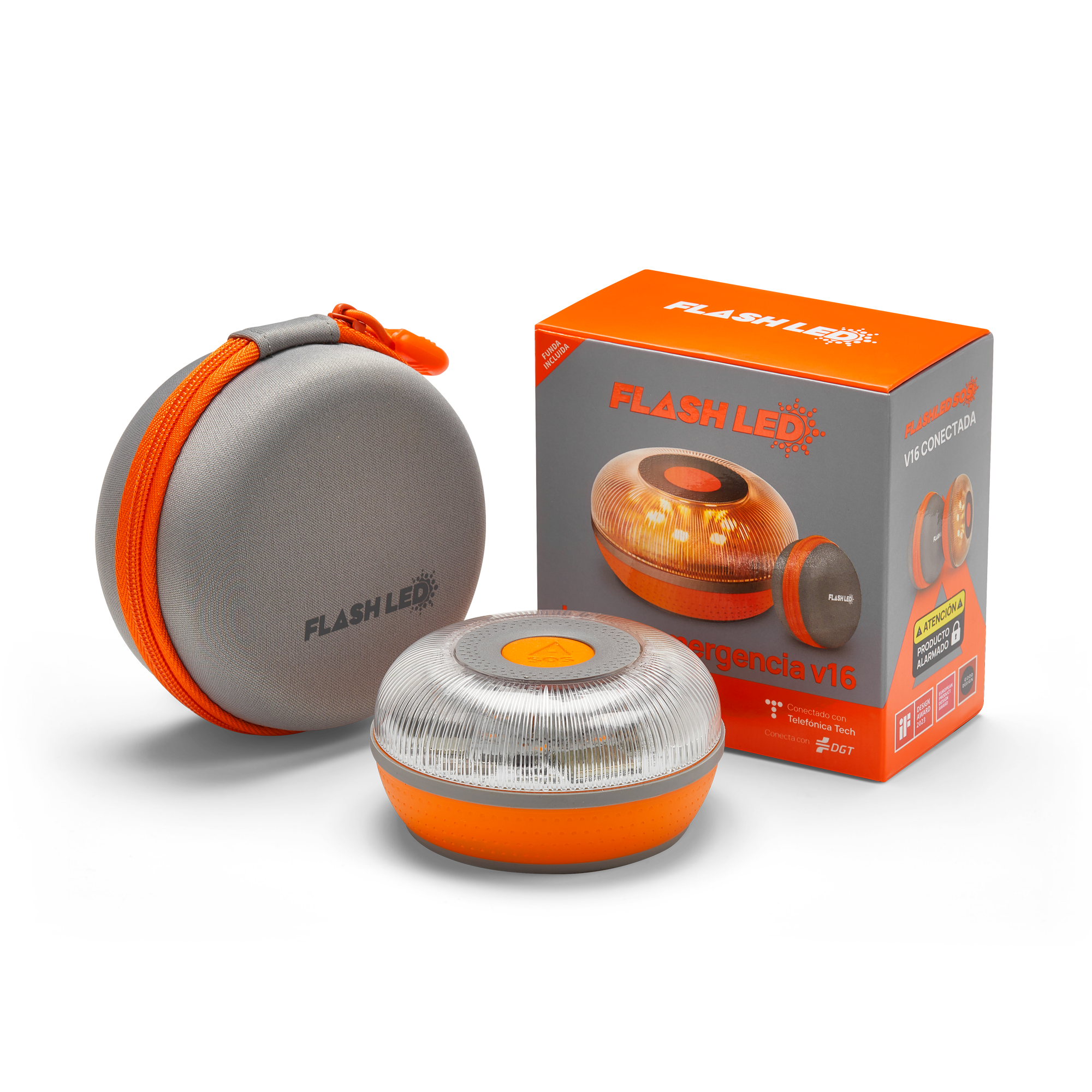 Baliza FLASHLED V16 IoT Conectada a DGT con Telefónica Tech