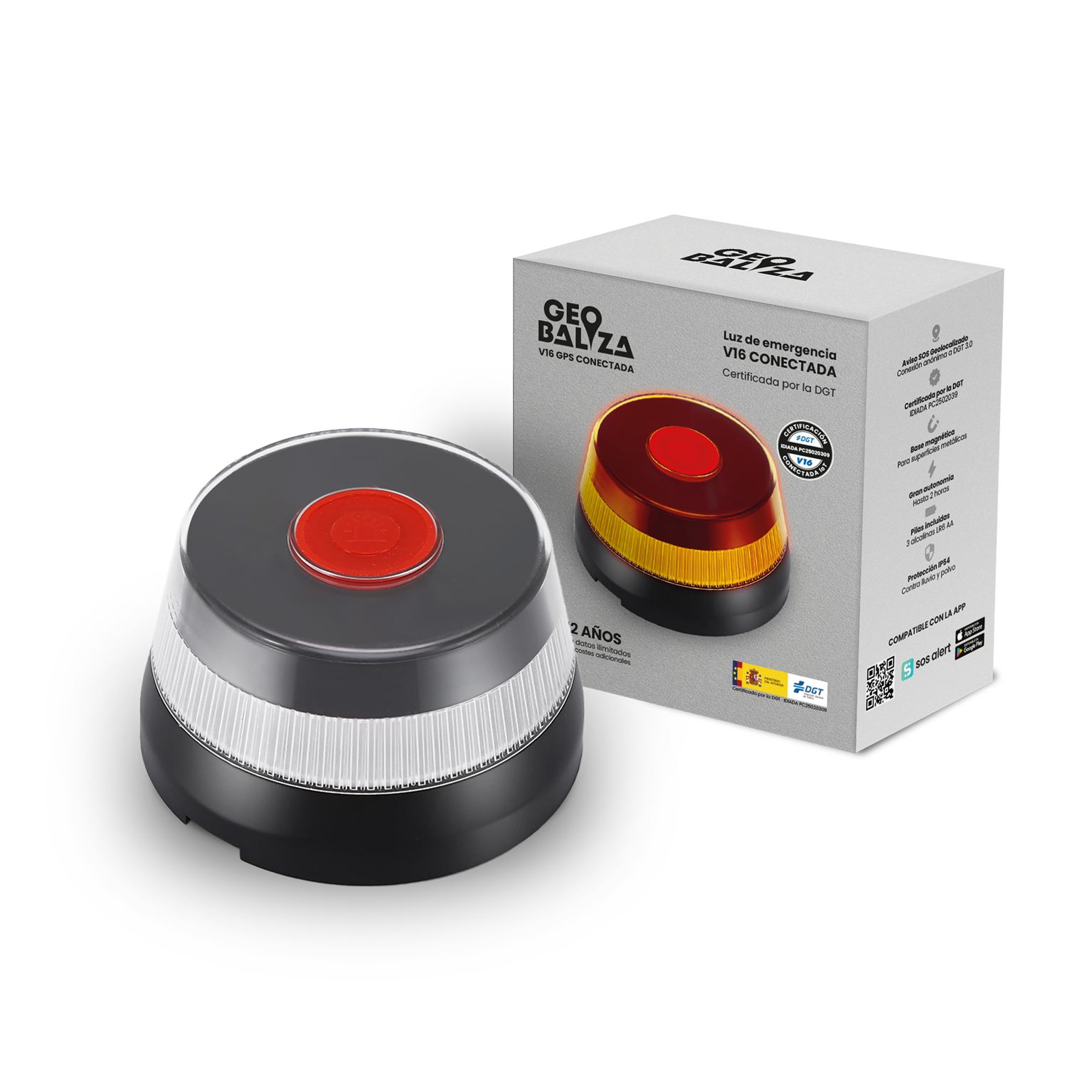 Luz emergencia V16 conectada homologada DGT