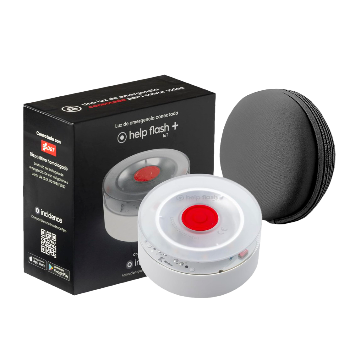 Baliza Help Flash IoT + Conectada y Certificada DGT con Funda