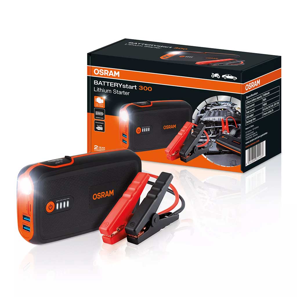 Mini arrancador de batería multi-función portátil para 12V OSRAM BATTERY START 300