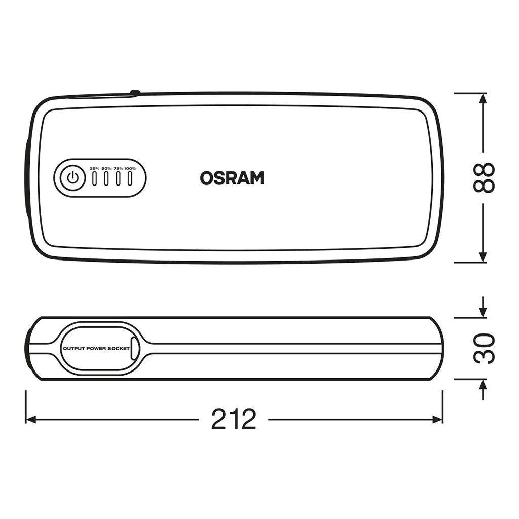 Mini arrancador de batería multi-función portátil para 12V OSRAM BATTERY START 400