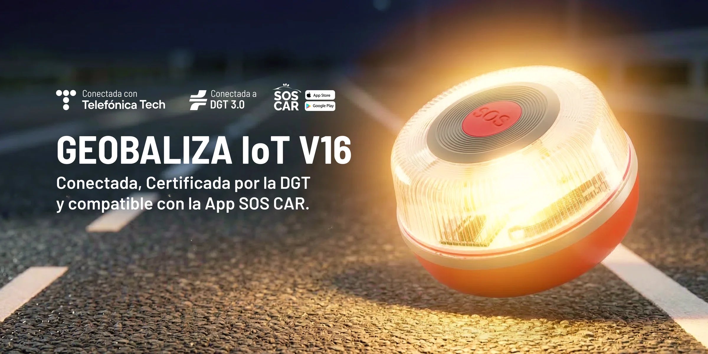 Geobaliza IoT V16 - Conectada, Certificada por la DGT y compatible con la app SOS CAR