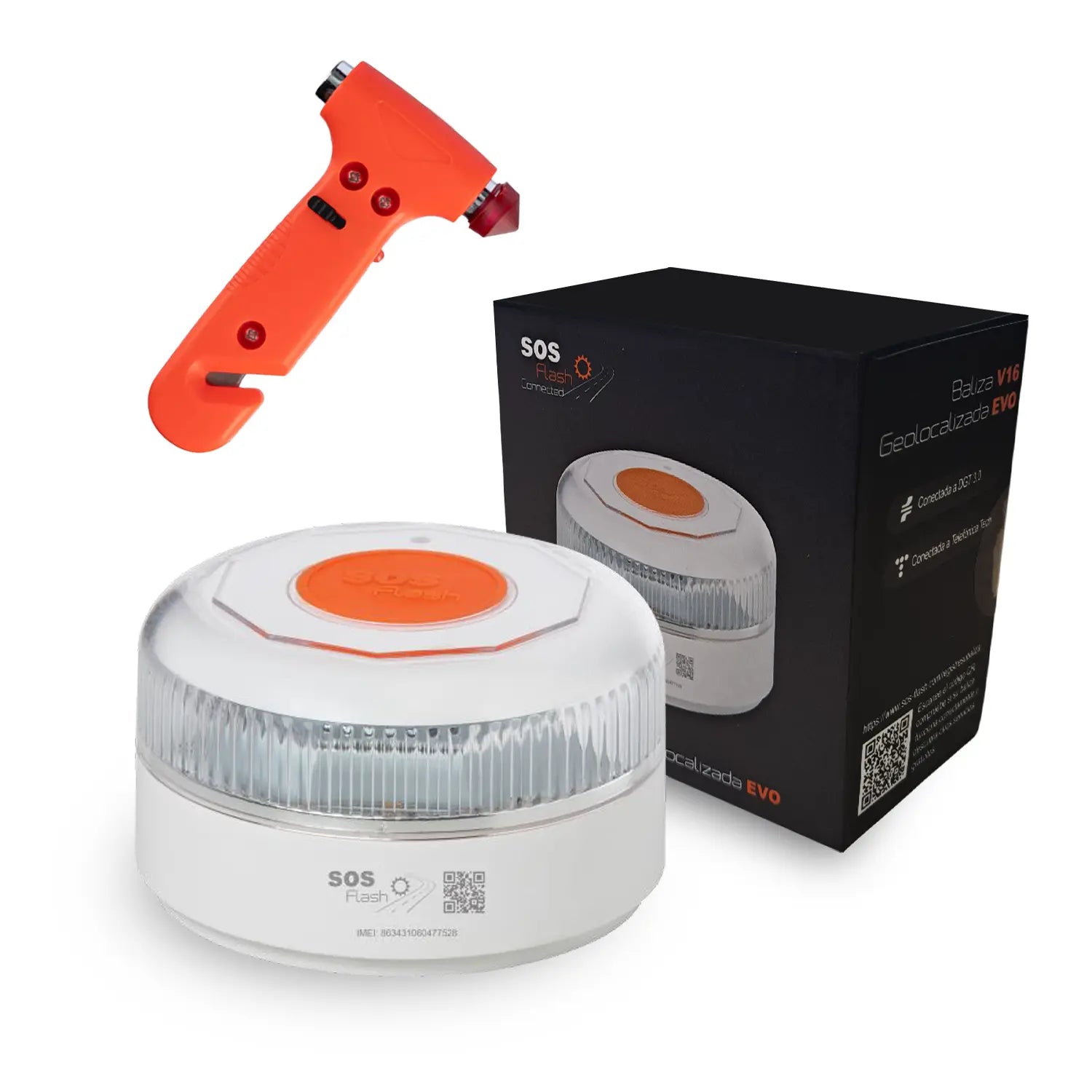 Baliza SOS FLASH EVO V16 IoT Conectada y Certificada DGT