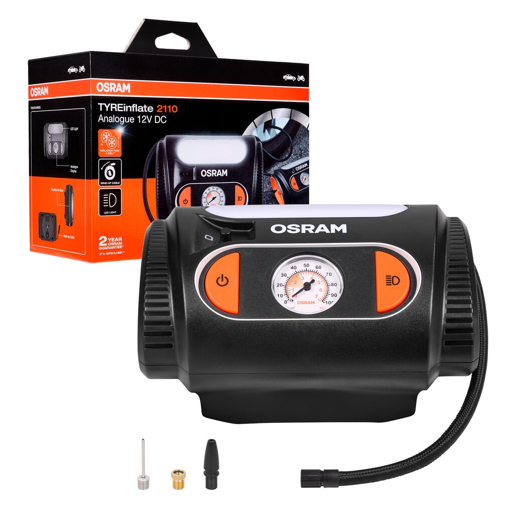 Compresor inflador de aire portátil a 12V OSRAM TYREinflate 2110