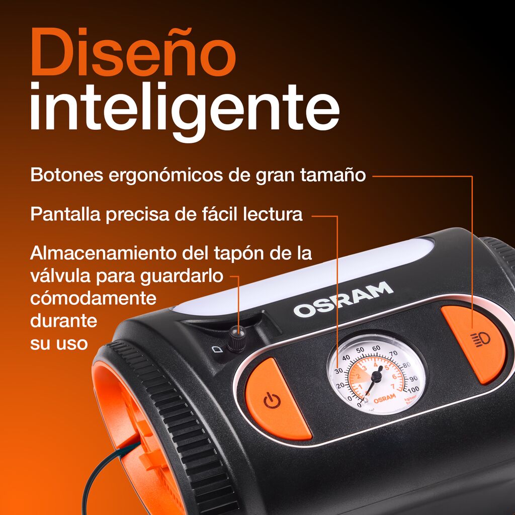 Compresor inflador de aire portátil a 12V OSRAM TYREinflate 2110