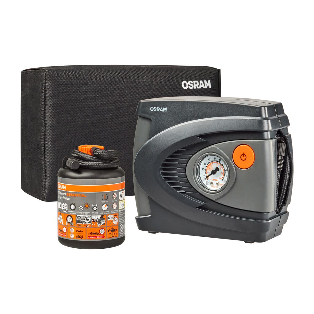 Kit Compresor inflador de aire portatil a 12V y con sellador de neumáticos OSRAM TYREseal KIT ESSENTIAL
