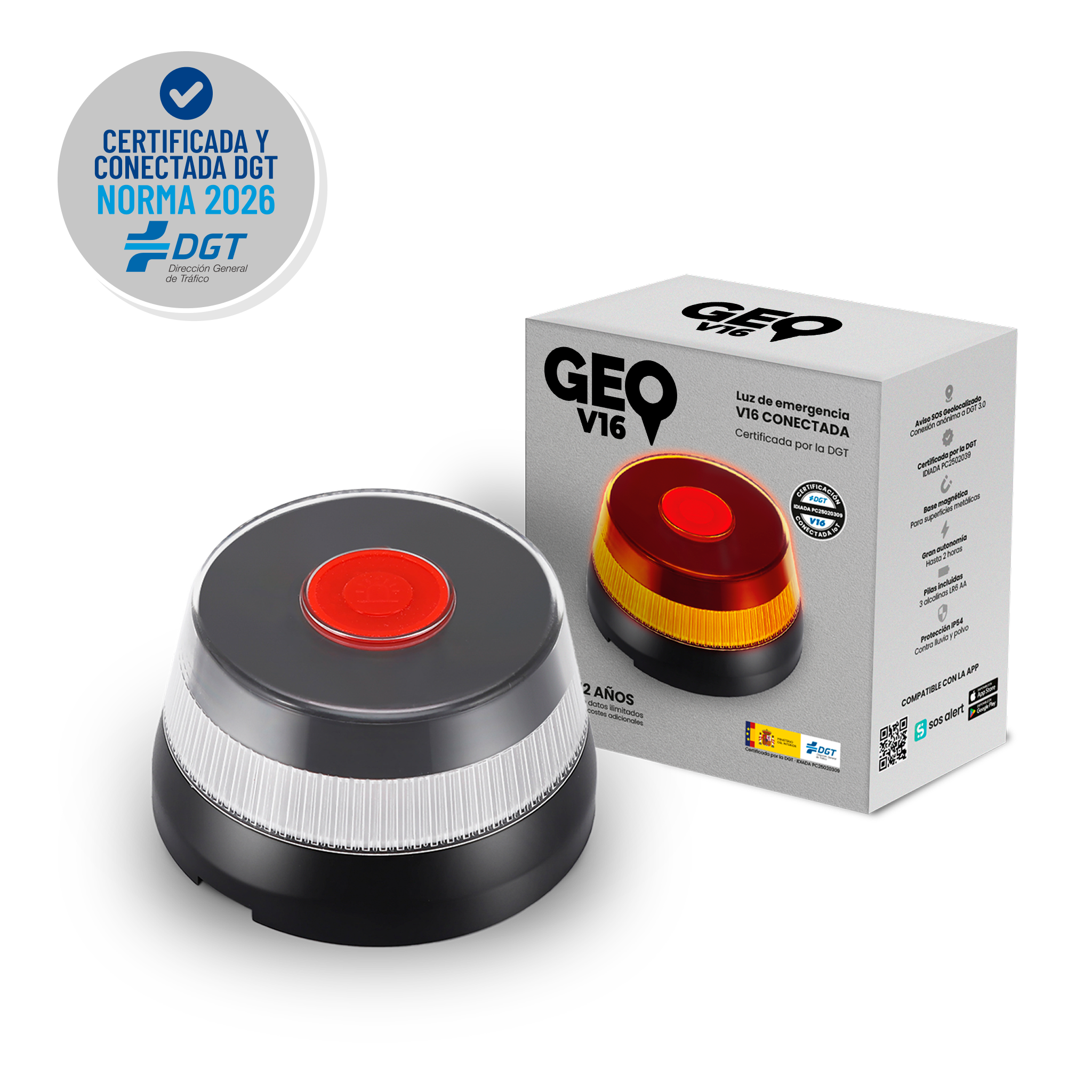 Baliza GEOBALIZA - FLASHMATE - XL - GEO16 Conectada y Certificada DGT