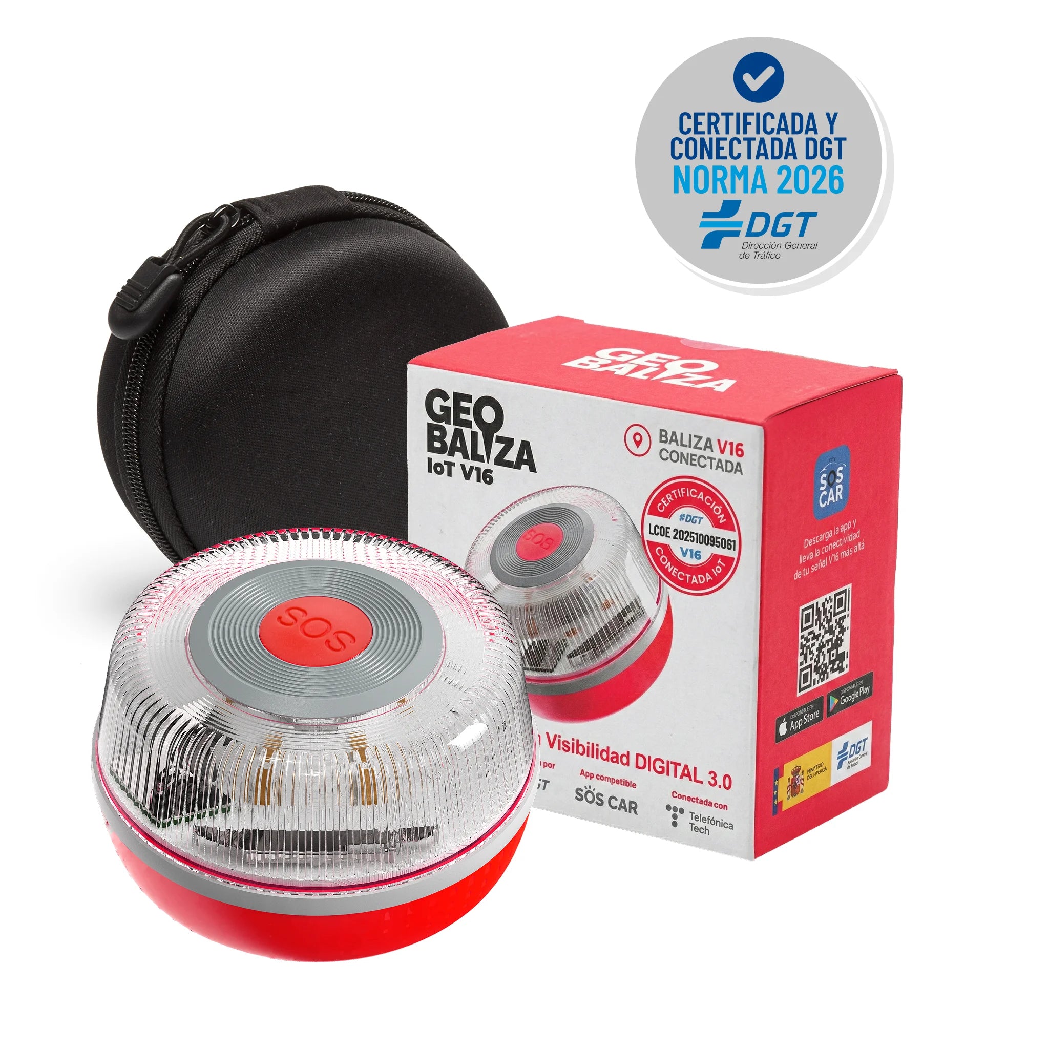 Baliza GEOBALIZA IoT  V16 Conectada y Certificada DGT - con APP y V27