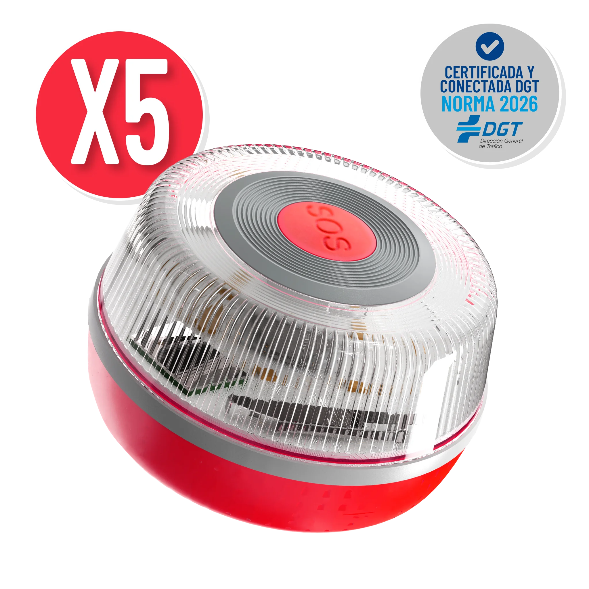 Pack 5x Baliza GEOBALIZA IoT  V16 + Conectada y Certificada DGT